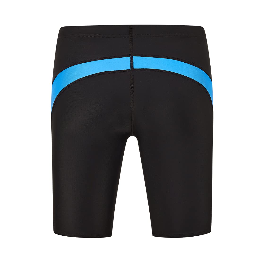 DEVOROPA Boys' Swim Jammers Youth Competitive Swim Team Suit Quick Dry Athletic Swimming Shorts UPF 50+ Black/Blue M