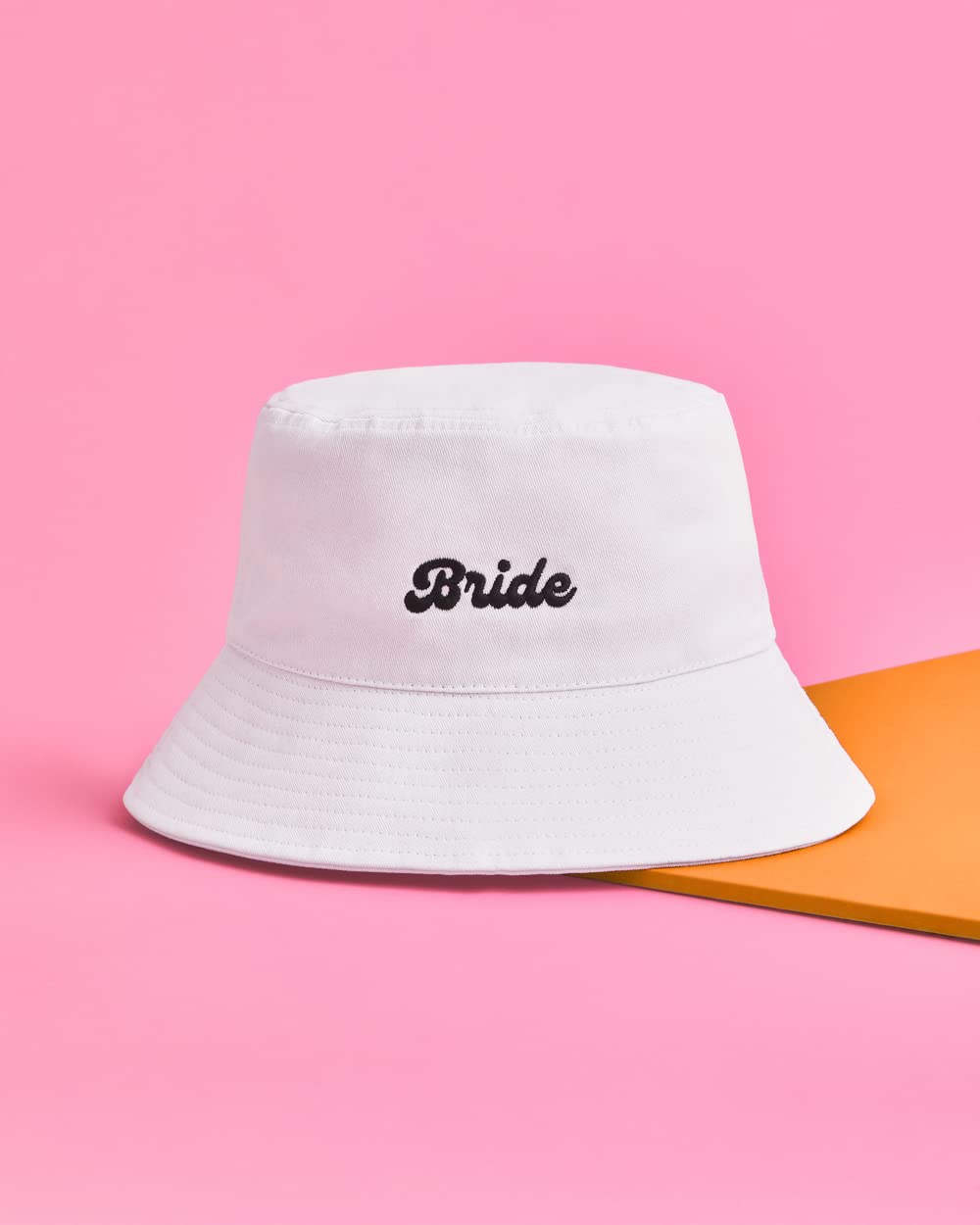 xo, Fetti Bachelorette Party Decorations White Bride Bucket Hat | Bridal Gift, White and Black Embroidered, Cotton, Engagement