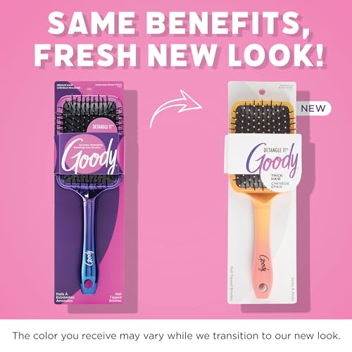 Goody Dream Detangle Paddle Brush, Yellow, Orange, & Pink Ombre 1 CT