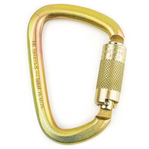 Spidergard S01813-S Steel Carabiner 50kn (11,200 lb) Rated, Twist Auto Lock, ANSI Certified (Qty: 1)