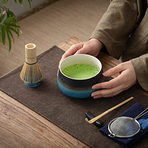 TEANAGOO Matcha Japanese Tea Set - Matcha Bowl, Bamboo Whisk Scoop Sifter, Whisk Holder, Whisk Stand, Whisk Set MSB-1Matcha Green Tea Powder Kit. Matcha Tea Kit