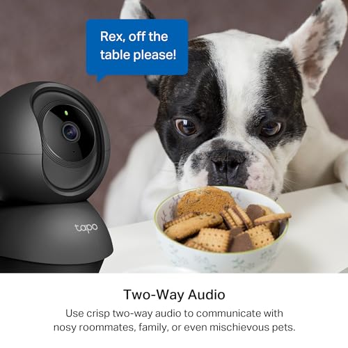 Tapo TP-Link 2K Pan/Tilt Indoor Security Camera for Baby Monitor, Pet Camera | Motion Detection & Tracking | 2-Way Audio | Cloud & SD Card Storage | Works w/Alexa & Google Home | Black C211