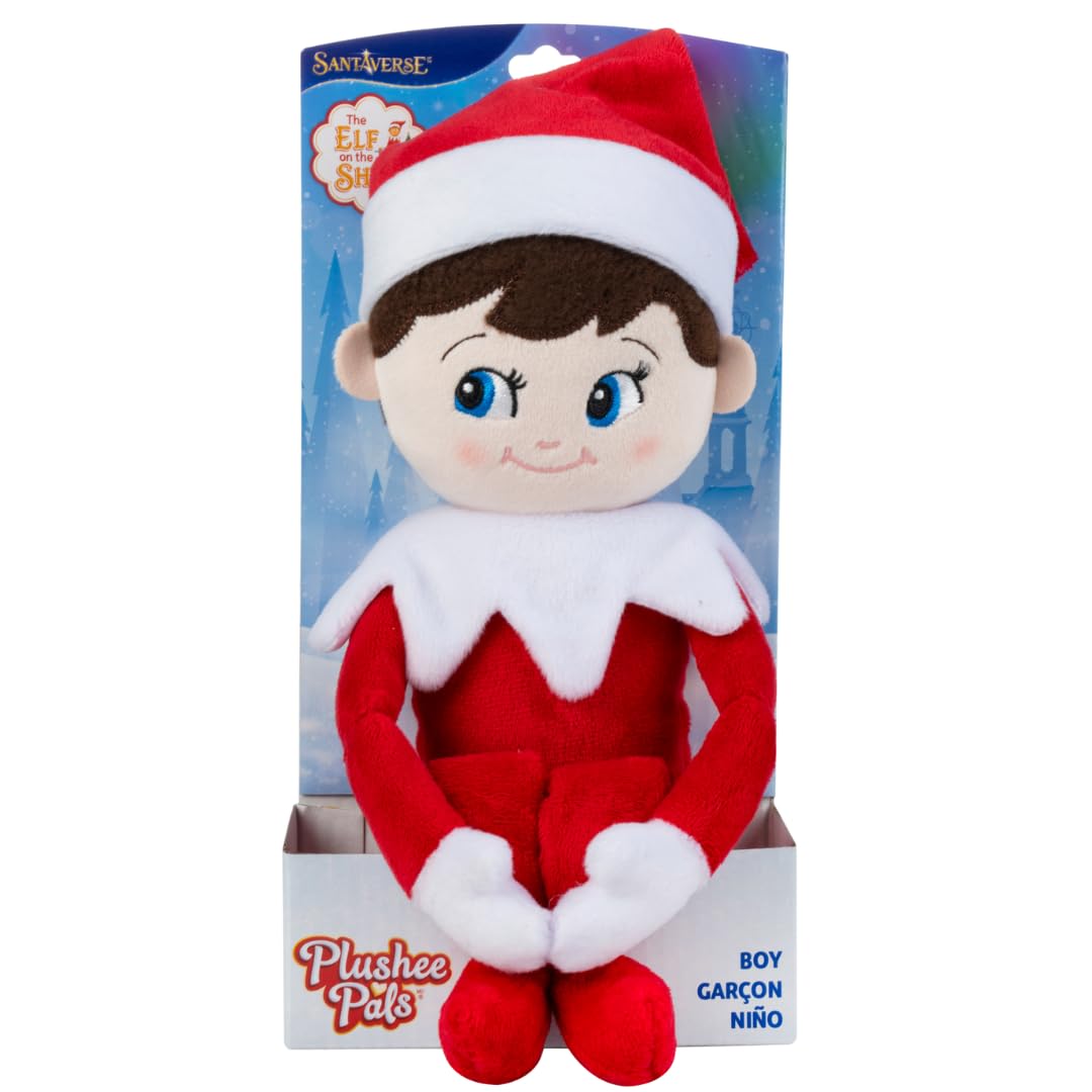 The Elf on the Shelf Plushee Pals - 17-inch The Elf on the Shelf Scout Elf Plush Toys Blue Eyed Boy- Huggable and Lovable Stuffed Elf Plush