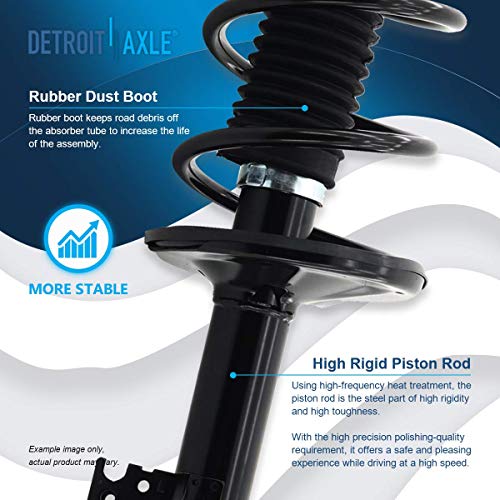 Detroit Axle - 2 Front Struts for 2003-2008 Toyota Corolla Complete 2 Struts w/Coil Springs 2004 2005 2006 2007 Replacement Quick Install Ready Strut Shock Assembly