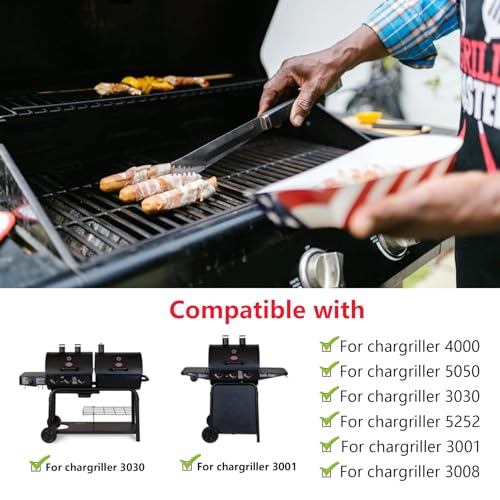 FlameDuty Cooking Grates Replacement Parts for Chargriller Gas Grill 2121,2123, 2222, 2828, 3001, 3030, 3725, 4000, 5050, 5252, 5650,9020,King Griller 3008, 5252,19 3/4" x 6 3/4" Each, 3 Pack