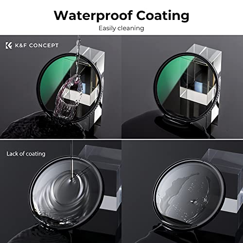 77mm Circular Polarizers Filter, K&F Concept Waterproof Circular Polarizing Filter with 24 Multi-Layer Coatings CPL Filter for 77mm Camera Lens