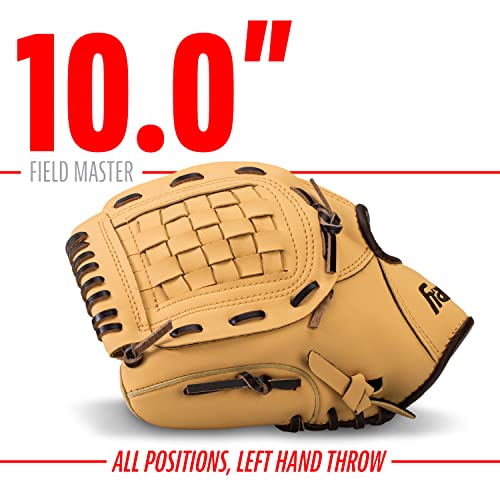 Franklin Sports Baseball + Softball Glove - Field Master Baseball + Softball Mitt - Adult + Youth Glove - Men's + Women's Baseball + Softball Gloves - Left Hand Throw - 13" - Gold