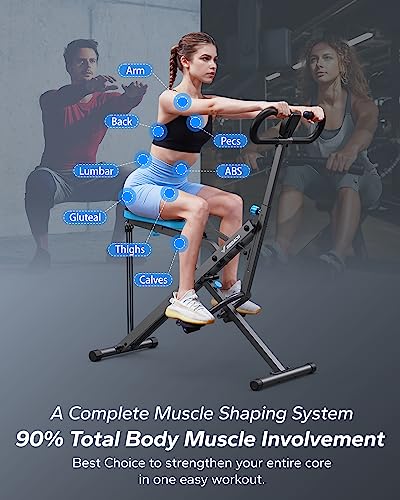 MERACH Squat Machine, 2 in 1 Squat Rowing Machine, Easy Setup & Foldable Exercise Equipment, Glute Trainer Machine, Glutes & Leg Home Workout Machine