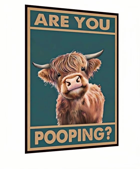 Carastora Vintage Bathroom Tin Sign – "Are You Pooping?" Retro Metal Wall Décor, Humorous Restroom Decoration, 8x12 Inches, Perfect for Home, Café, Office, or Pub