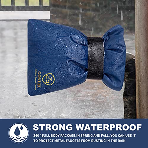 GonLei 2Pack 5.5" W x 7.4" H Outdoor Faucet Cover for Winter Insulation Hose Bib Cover Outside Faucet Sock Cover Freeze Protection Spigot Covers Winter Insulated Hose Cover Pipe Freeze Protection Blue