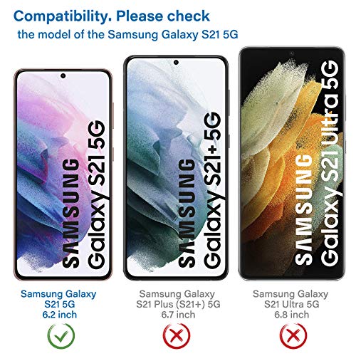 NEW'C 3 Pack Designed for Samsung Galaxy S21 5G (6.2), Tempered Glass Scratch-Proof, Bubble-Free, Ultra Resistant (0.26 mm HD Ultra Transparent) 9H Hardness Glass