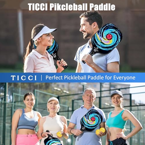 TICCI Pickleball Paddle Set 2 Premium USAPA Approved Graphite Craft Rackets Honeycomb Core 4 Balls Ultra Cushion Grip Portable Racquet Case Bag Gift Kit Men Women Indoor Outdoor (Red G Kit)