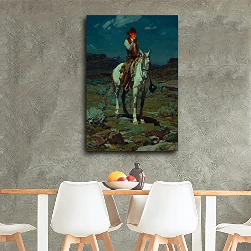 Midnight Cowboy Old Country Western Canvas Art Poster And Wall Art Picture Print Modern Family Bedroom Decor Posters 08x12inch(20x30cm)