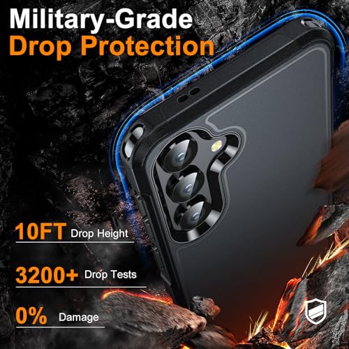 Oterkin for Samsung Galaxy S24 Case, [10FT Military Grade Protection] Galaxy S24 Case [Shockproof][Heavy Duty Dropproof] S24 Phone Case [Non-Slip Slim] Protective Case for Samsung S24 (B-Black)