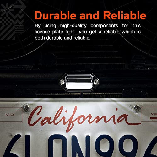 TRUE MODS 1pc Trailer LED License Plate Light [DOT FMVSS 108] [SAE L] [Black-Finish] [Surface Mount] [Waterproof] [12V DC] Courtesy Step License Plate Tag Lights for UTV ATV Trailer Truck RV Boat