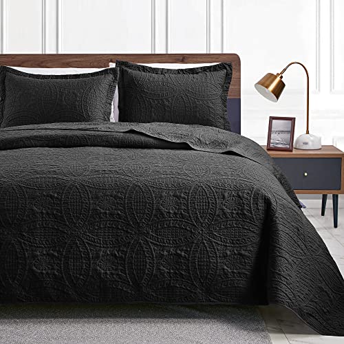 Love's cabin Quilts for Full Bed Beige Bedspread Comforters Bedding Set - Summer Lightweight Bedspread Comforter - Coin Pattern Bedding Coverlet for All Season - 3 Pieces (1 Quilt, 2 Pillow Shams)