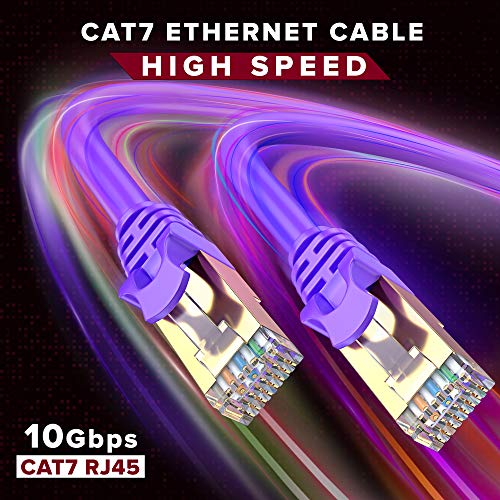 Cat 7 Ethernet Cable 300 ft - Internet & Network LAN Patch Cable, RJ45 Connectors - 300ft / Black - Perfect for Gaming, Streaming, and More