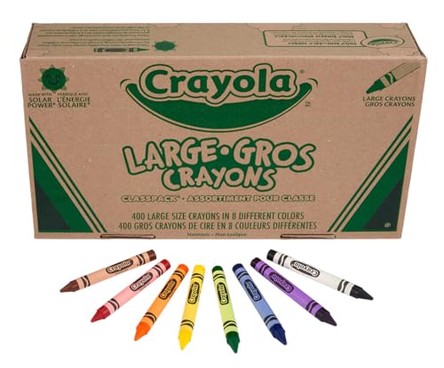 Crayola Crayon Classpack - 400ct (8 Colors), Large Crayons for Kids, Bulk School Supplies, Teacher Classroom Must Have, 3+