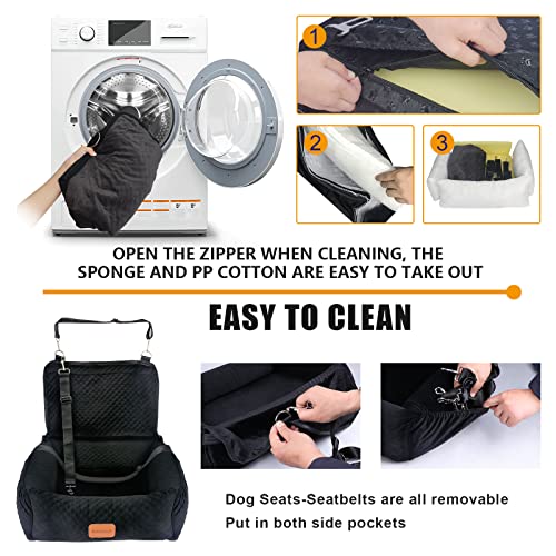 Pet Booster Seat for Medium Small Dogs - Multi-Function Dog Bed & Travel Bed, Comfortable & Safe, Removable & Washable, Fits Cars/Trucks/SUV