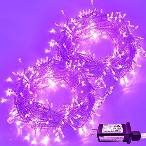 JMEXSUSS 500 LED Green Halloween Lights, 8 Modes 163 FT Green Lights Plug-in, Clear Wire Green Christmas String Lights Outdoor Waterproof for Halloween Christmas Tree Party