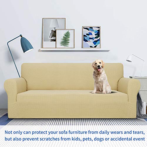 MAXIJIN Chair Covers for Living Room 1 Piece Stretch Sofa Chair Slipcovers with Arms (31"-46") Furniture Protector for Dog Pet Couch Armchair Cover (Chair, Diamond Pattern Light Gray)