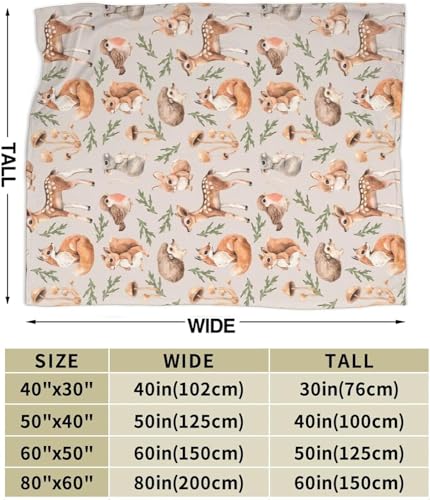 Duduho cute forest animals baby blankets soft warm fuzzy plush squirrel mouse fawn fox hare hedgehog bird bed throw blanket for newborn infant toddler girls boys kids, 30"x40"