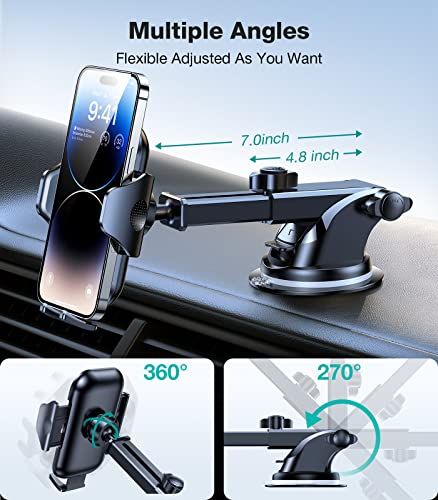 VICSEED Phone Holders for Your Car [Strongest Suction] [Rally Racing-Grade Stability] 2024 Upgrade Universal Car Phone Holder Mount Dashboard Windshield Vent Phone Mount for Car for iPhone All Phones