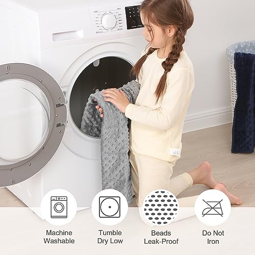 Sivio Weighted Lap Blanket for Kids, Minky Dots Children Weighted Blanket,Soft and Cozy Cooling Heavy Blanket for Sleeping, Calm and Nap, School and Home,2lbs 20 x 30inches, Grey