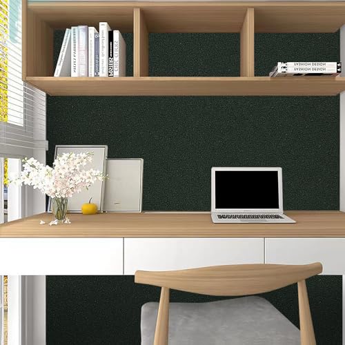 Qianglive Peel and Stick Foam Cotton Self-Adhesive Textured Wallpaper Thick Wallpaper Dark Green Vinyl Wall Paper for Wall Decor Children's Room 17.3"× 78.7"/9.5sq ft