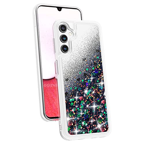 for Samsung Galaxy A14 5G Case Glitter Liquid,Galaxy A14 5G Case Bling Quicksand Sparkle Shockproof Protective Bumper Case for Samsung A14 5G 2023 Cute for Girls Women Men,Black