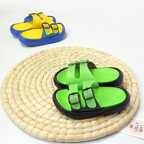 Toddler Little Kids Summer Sandals Non-Slip Boy Girl Slide Lightweight Beach Water Shoes Shower Pool Slippers (Little Kid 11.5-12.5M, Green)