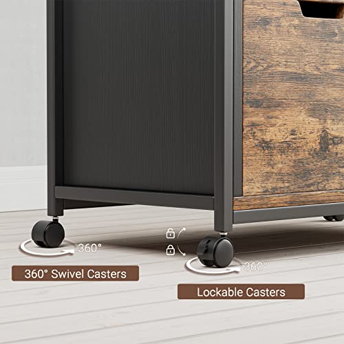 Himusi File Cabinet, Filing Cabinets for Home Office with Lock and USB Charging Port, 3 Drawer Wood File Cabinets for A4/Letter Size, Printer Stand with Storage