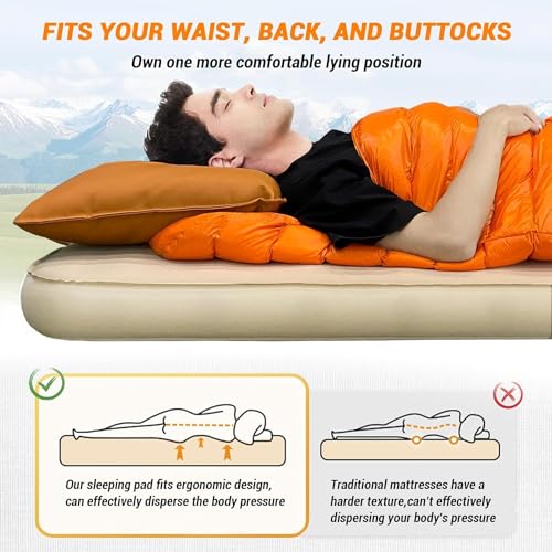 ForestDawn Double Self Inflating Sleeping Pad,2.7" Extra Thick Memory Foam Camping Pad, 60S Fast Air Self-Inflating Camping Mattress Pads, 4 Season Sleeping Mat for Camping Rooftop Tent Car Truck Van
