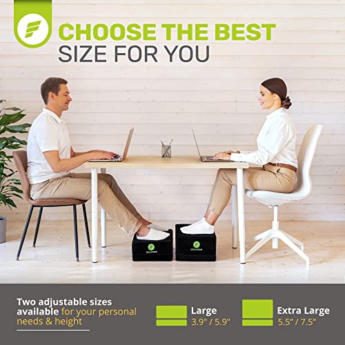 ErgoFoam XL Foot Rest for Under Desk at Work For Stools & High Chairs Chiropractor-Endorsed 2in1 Adjustable Under Desk Footrest Ergonomic High-Density Compression-Resistant Foam Nonslip Desk Foot Rest