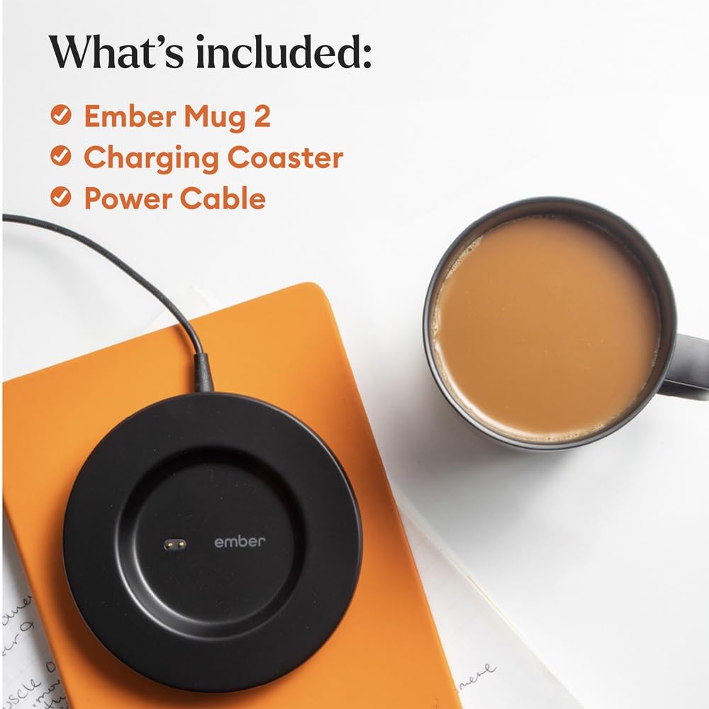 Ember Temperature Control Smart Mug 2, 10 Oz, App-Controlled Heated Coffee Mug with 80 Min Battery Life and Improved Design, Black