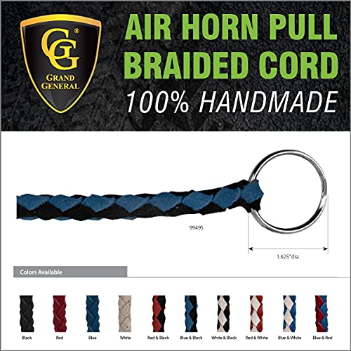 GG Grand General 99490 Black Air Horn Manual Pull Braided Cord with Ring, 11 inches in Length