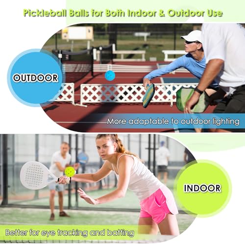 Pickleball Balls, 6 Pack 40 Holes Outdoor Pickleball Balls with Mesh Bag for Sport Indoor Play, High Elasticity & Durable Pickle Balls for All Style Pickleball Paddles, Gifts for Pickleball Lovers