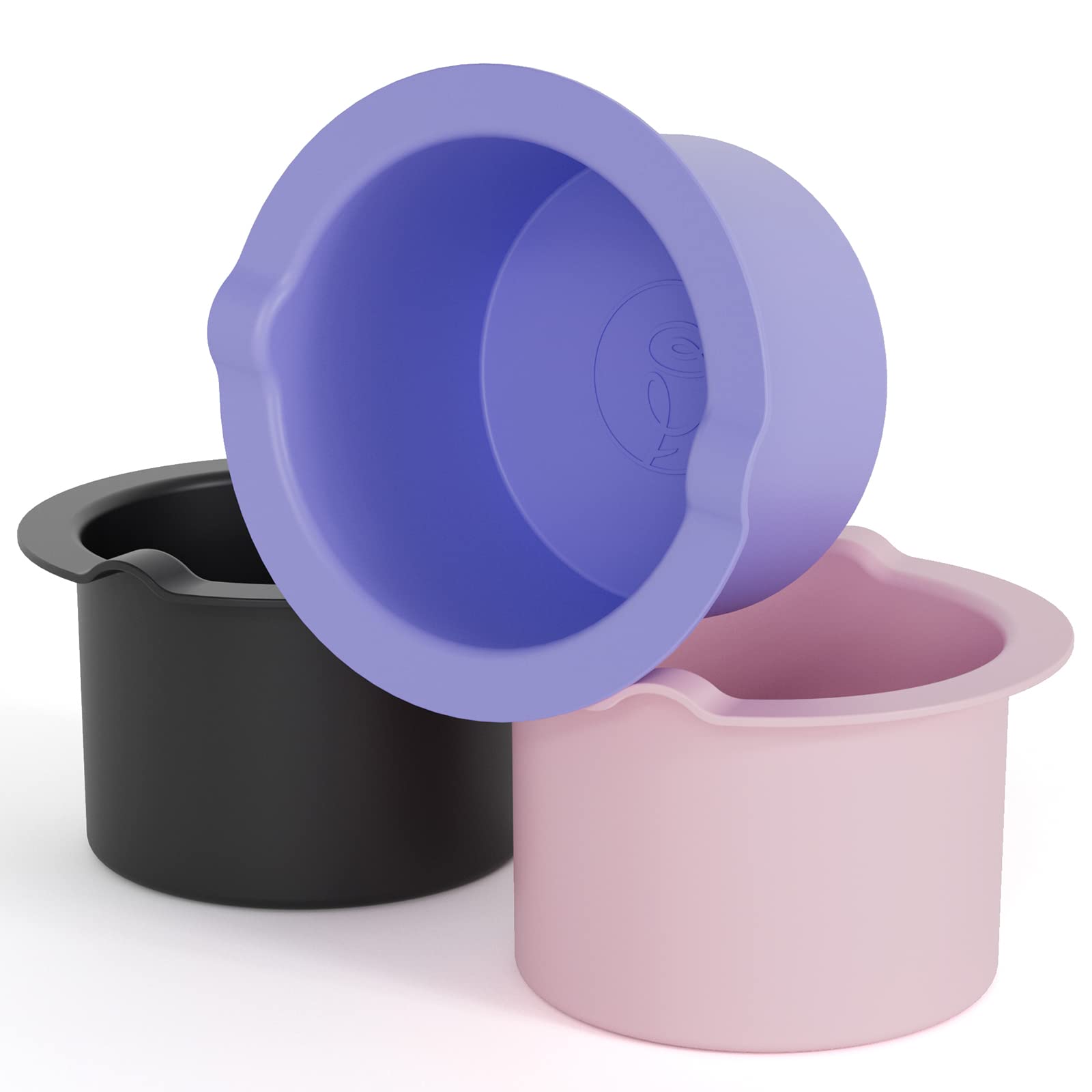 Removable Silicone Wax Warmer Liner Pot and Microwave-Safe Waxing Replacement Bowls - Easy to Clean and Reuse, 14oz Capacity, 3-Pack Non-Stick Containers