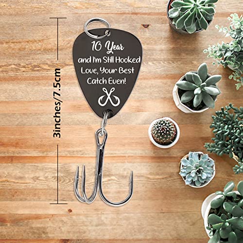 Gift for New Grandpa Funny Fishing Lure Hooks Grandpa's New Fishing Partner Coming Soon Stainless Steel Engraved Lures Pregnancy Announcement Gift for Fisherman Grandpa Christmas Birthday Anniversary