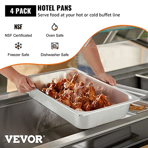 Insulated Pan Carrier & Hot Box Food Warmer for Catering, Restaurants & Deliveries & Mophorn 4 Pack Hotel Pan 3.7" Deep Steam Table Pan Full Size with Lid 20.8" L x 13" W