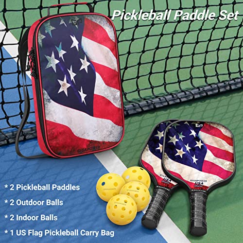 GIGAPOWER Pickleball Paddles | USAPA Approved | Graphite Carbon Face with Polypropylene Honeycomb Core | Lightweight Pickleball Paddle with Protective Cover, Blue