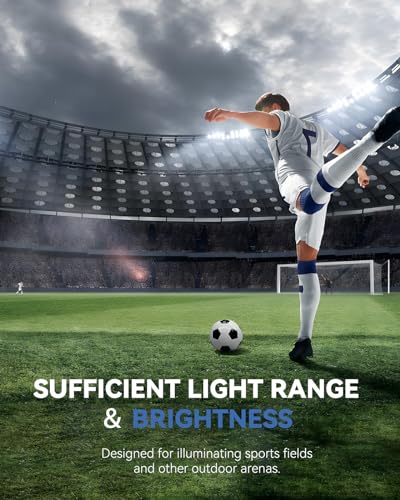 Hanchen LED Stadium Light 50W Flood Light 8000LM 6500K Arena Light AC85-305V Stadium Flood Light IP66 Waterproof Lighting Fixture for Stadium, Playground, Dock, Square, Outdoor Area Lighting
