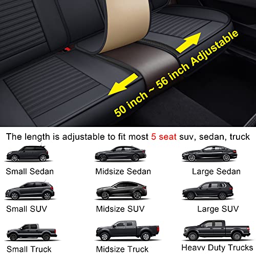 LINGVIDO Universal Car Seat Cover, Breathable and Waterproof Faux Leather Automotive Seat Covers for Cars SUV Sedan (Full seat, White & Light Blue)