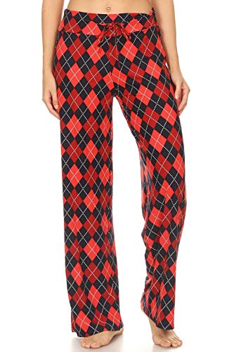 Leggings Depot Women's Print Design Comfy Long Pajama Pants-R555, Purple Galaxy, Large