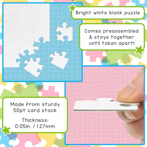 Hygloss Blank Puzzles with Heart Shape - 6" x 8" - Ideal for Valentines - Write, Draw, and Decorate Your Own Jigsaw Puzzle - 6 Puzzles (8 Puzzle Pieces per Puzzle)