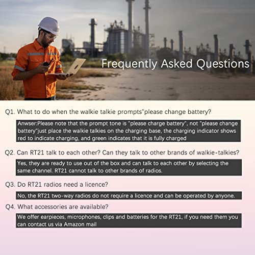 Case of 10,Retevis RT21 Updated 3000mAh 2 Way Radio Rechargeable, Heavy Duty Two Way Radio Long Range, 16CH VOX Handfree Adults Walkie Talkies for Business Retail Contractor Agriculture Black