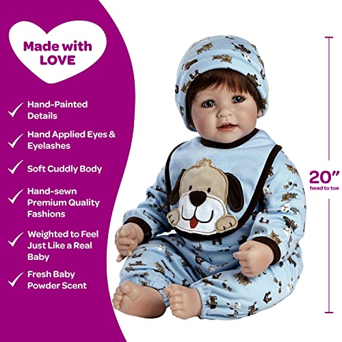 Adora Realistic Baby Doll Woof! Toddler - 20 inch, Soft CuddleMe Vinyl, Red Hair, Blue Eyes