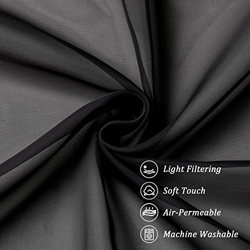 Chyhomenyc Sage Green Sheer Curtains 45 Inch Long 2 Panels, Short Voile Rod Pocket Drapes for Dinning Small Windows Bathroom Living Room Bedroom, 42Wx45L Inches