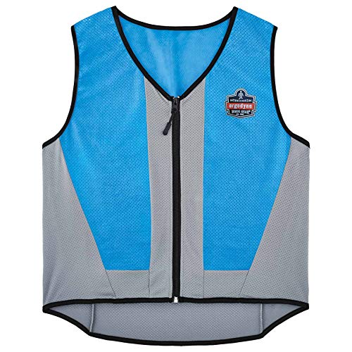 Ergodyne Chill-Its 6667 Cooling Vest, Evaporative PVA Material for Fast Cooling Relief,Blue, Medium