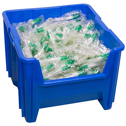 Akro-Mils 13018 Stak-N-Store Heavy Duty Stackable Open Front Plastic Storage Container Bin, (17-1/2-Inch x 16-1/2-Inch x 12-1/2-Inch), Blue, (2-Pack)